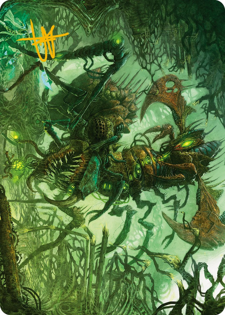 Skyscythe Engulfer Art Card (Gold-Stamped Signature) [Phyrexia: All Will Be One Art Series] | Mega City Incorporated