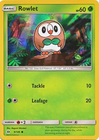 Rowlet (9/149) (Water Web Holo) [Sun & Moon: Base Set] | Mega City Incorporated