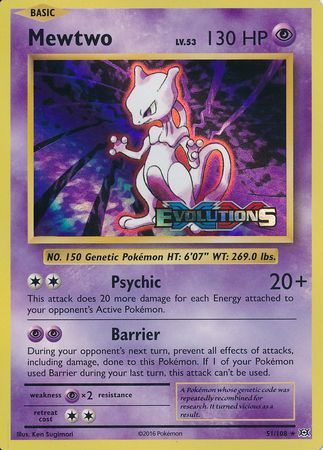 Mewtwo (51/108) (XY Evolutions Prerelease) [XY: Black Star Promos] | Mega City Incorporated