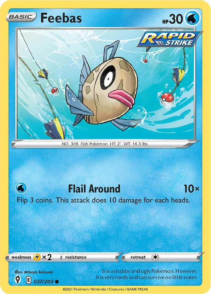 Feebas (037/203) [Sword & Shield: Evolving Skies] | Mega City Incorporated