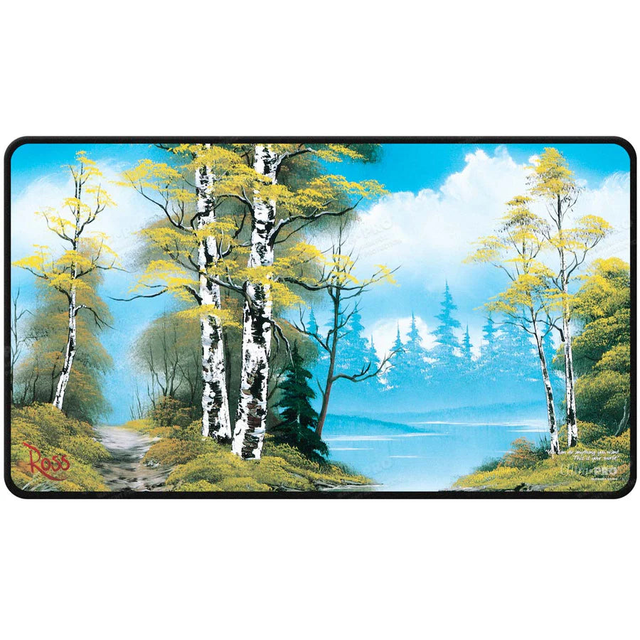 Bob Ross Lakeside Path Black Stitched Playmat | Mega City Incorporated