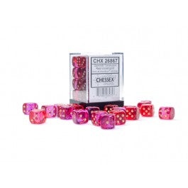 Chessex Gemini Translucent Red-Violet/Gold 12MM D6 Dice Block | Mega City Incorporated