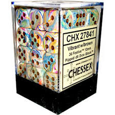 Chessex: Festive Vibrant/Brown 12Mm D6 | Mega City Incorporated