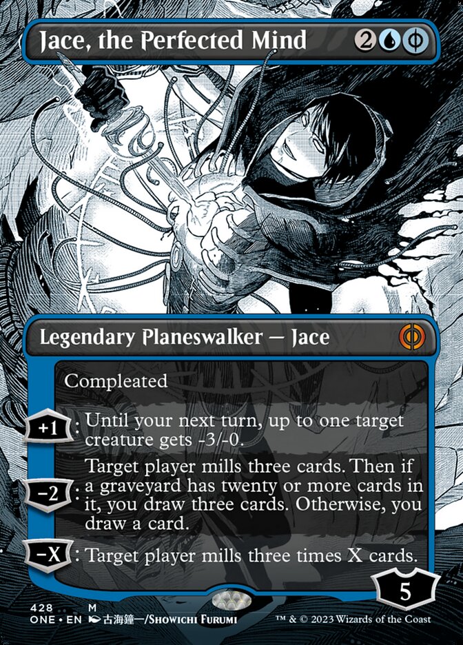 Jace, the Perfected Mind (Borderless Manga Step-and-Compleat Foil) [Phyrexia: All Will Be One] | Mega City Incorporated