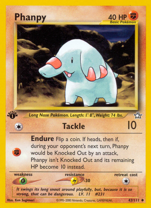 Phanpy (43/111) [Neo Genesis 1st Edition] | Mega City Incorporated