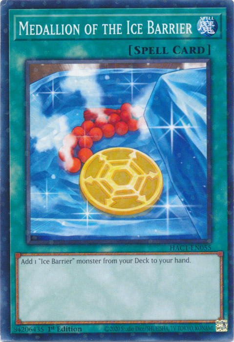 Medallion of the Ice Barrier (Duel Terminal) [HAC1-EN055] Parallel Rare | Mega City Incorporated