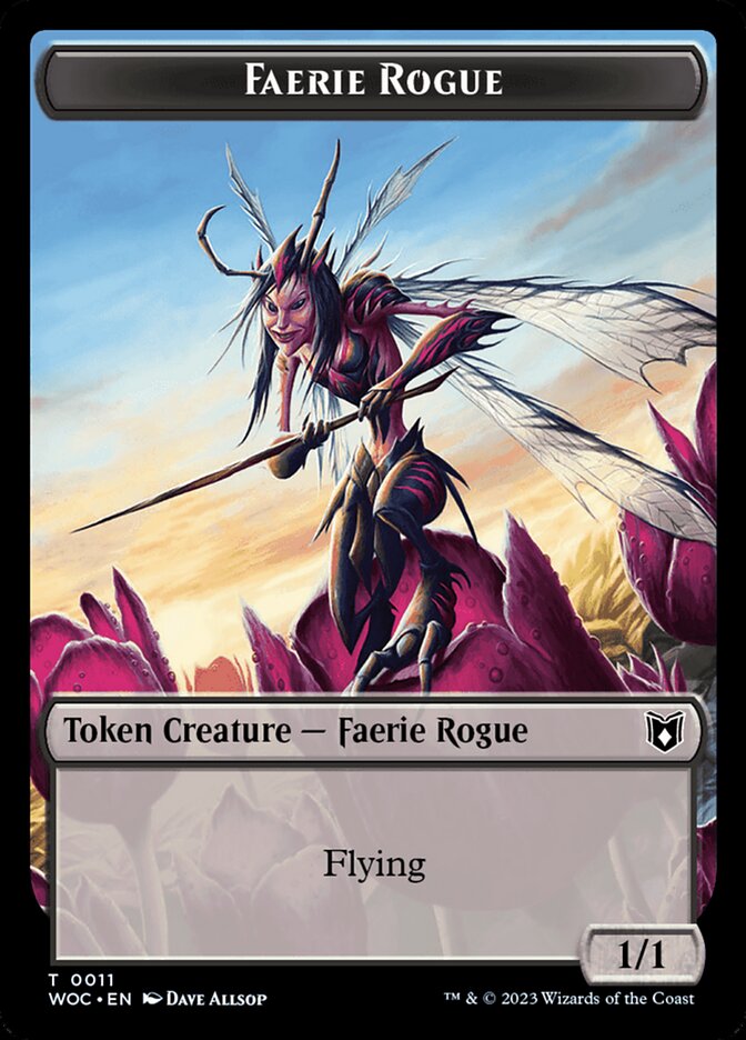 Faerie Rogue // Faerie (0011) Double-Sided Token [Wilds of Eldraine Commander Tokens] | Mega City Incorporated