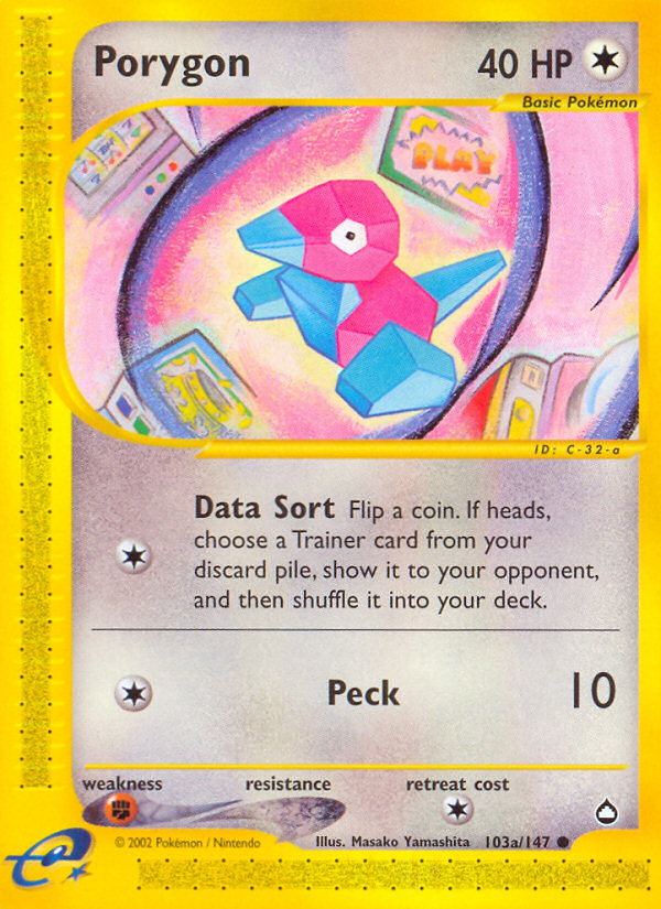 Porygon (103a/147) [Aquapolis] | Mega City Incorporated