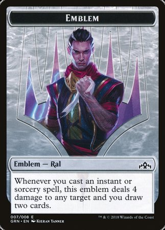 Emblem - Ral, Izzet Viceroy [Guilds of Ravnica Tokens] | Mega City Incorporated