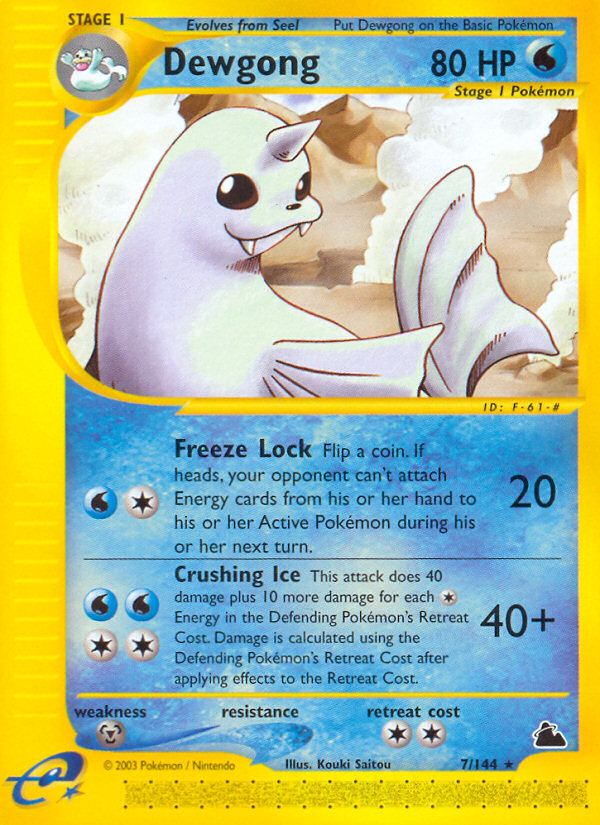 Dewgong (7/144) [Skyridge] | Mega City Incorporated