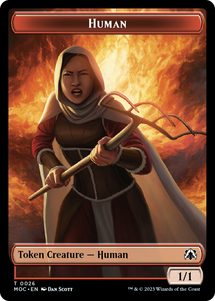 Tentacle // Human (26) Double-Sided Token [March of the Machine Commander Tokens] | Mega City Incorporated