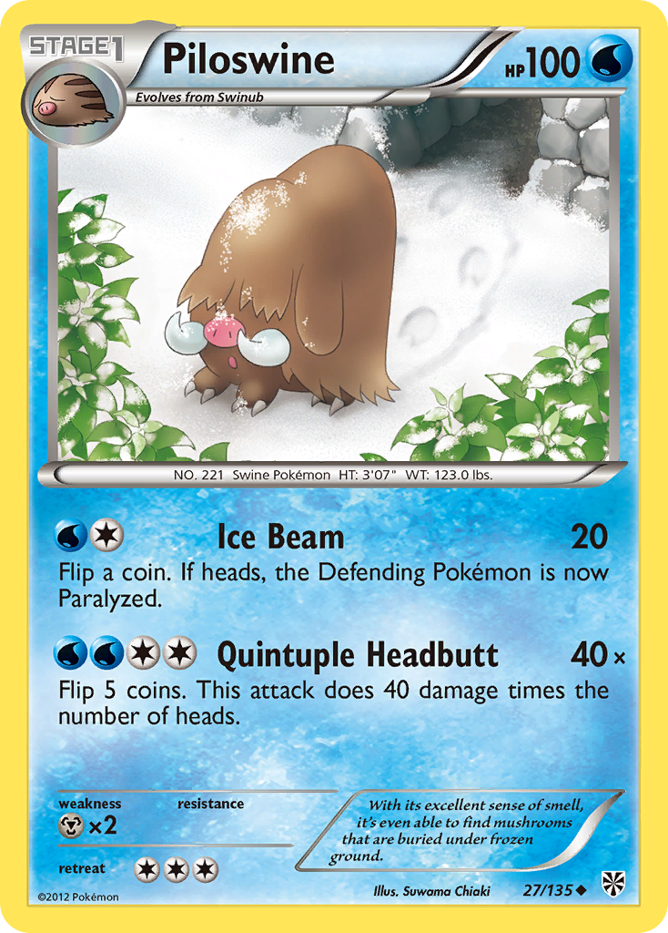 Piloswine (27/135) [Black & White: Plasma Storm] | Mega City Incorporated