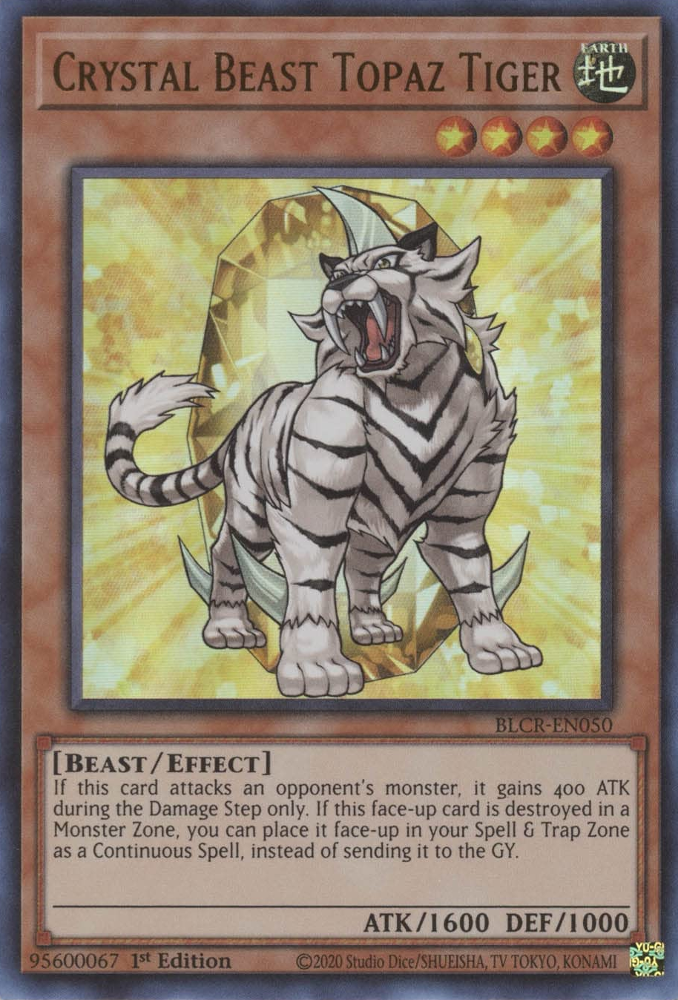 Crystal Beast Topaz Tiger [BLCR-EN050] Ultra Rare | Mega City Incorporated