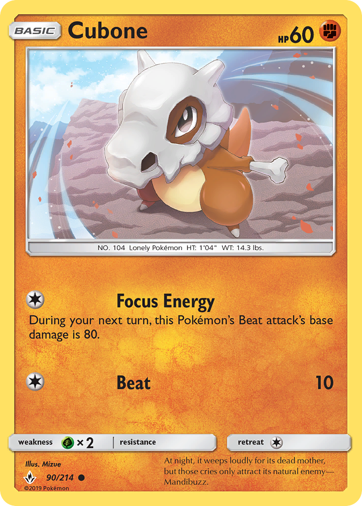 Cubone (90/214) [Sun & Moon: Unbroken Bonds] | Mega City Incorporated