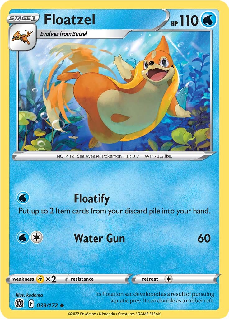 Floatzel (039/172) [Sword & Shield: Brilliant Stars] | Mega City Incorporated