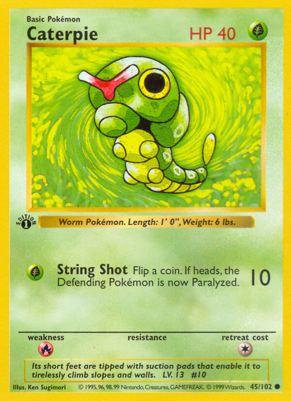 Caterpie (45/102) (Shadowless) [Base Set 1st Edition] | Mega City Incorporated