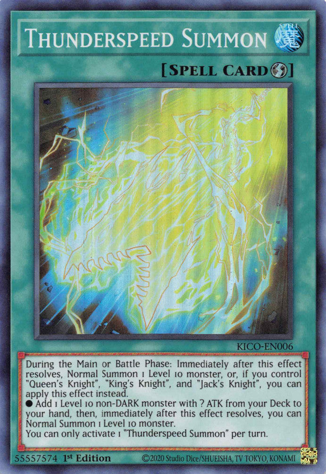 Thunderspeed Summon (Super Rare) [KICO-EN006] Super Rare | Mega City Incorporated