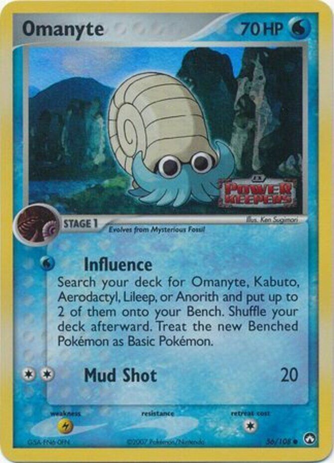 Omanyte (56/108) (Stamped) [EX: Power Keepers] | Mega City Incorporated