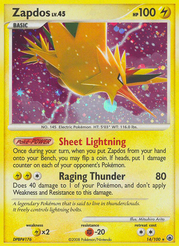 Zapdos (14/100) [Diamond & Pearl: Majestic Dawn] | Mega City Incorporated