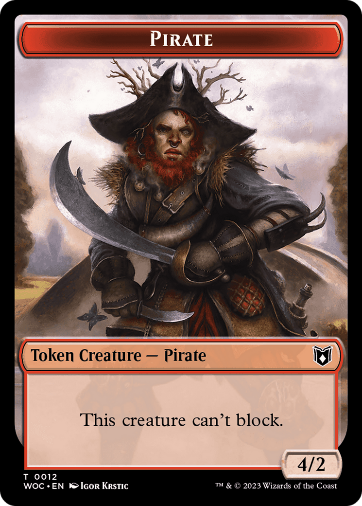 Pirate // Human Double-Sided Token [Wilds of Eldraine Commander Tokens] | Mega City Incorporated