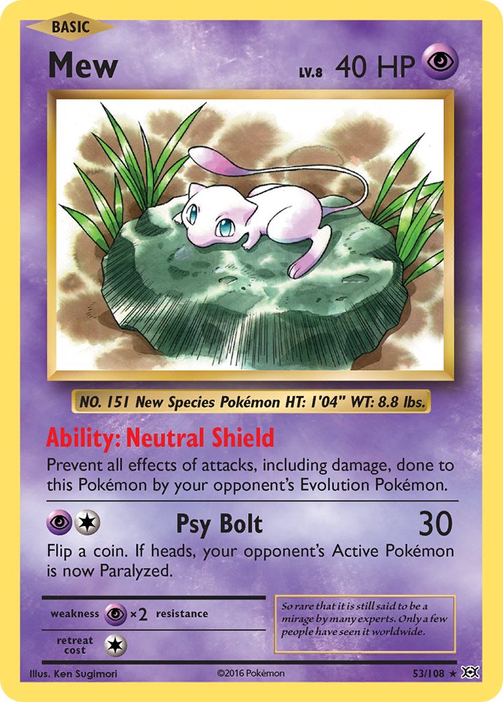 Mew (53/108) (Theme Deck Exclusive) [XY: Evolutions] | Mega City Incorporated