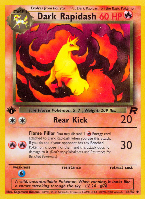 Dark Rapidash (44/82) [Team Rocket 1st Edition] | Mega City Incorporated