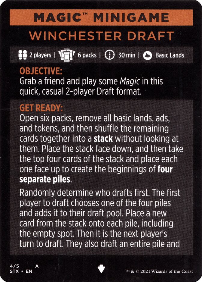 Winchester Draft (Magic Minigame) [Strixhaven: School of Mages Minigame] | Mega City Incorporated