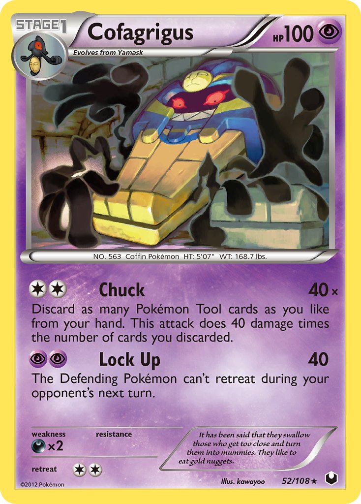 Cofagrigus (52/108) (Cracked Ice Holo) (Theme Deck Exclusive) [Black & White: Dark Explorers] | Mega City Incorporated