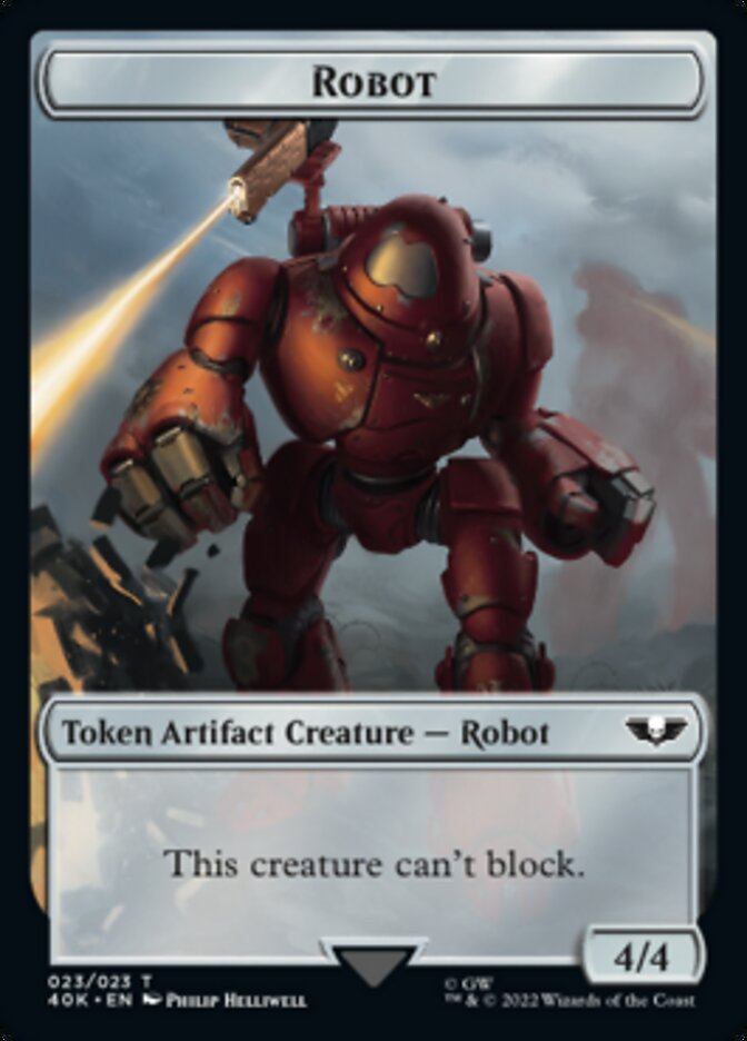 Astartes Warrior // Robot Double-sided Token (Surge Foil) [Universes Beyond: Warhammer 40,000 Tokens] | Mega City Incorporated