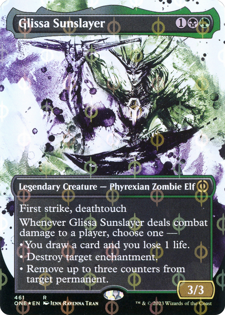 Glissa Sunslayer (Borderless Ichor Step-and-Compleat Foil) [Phyrexia: All Will Be One] | Mega City Incorporated