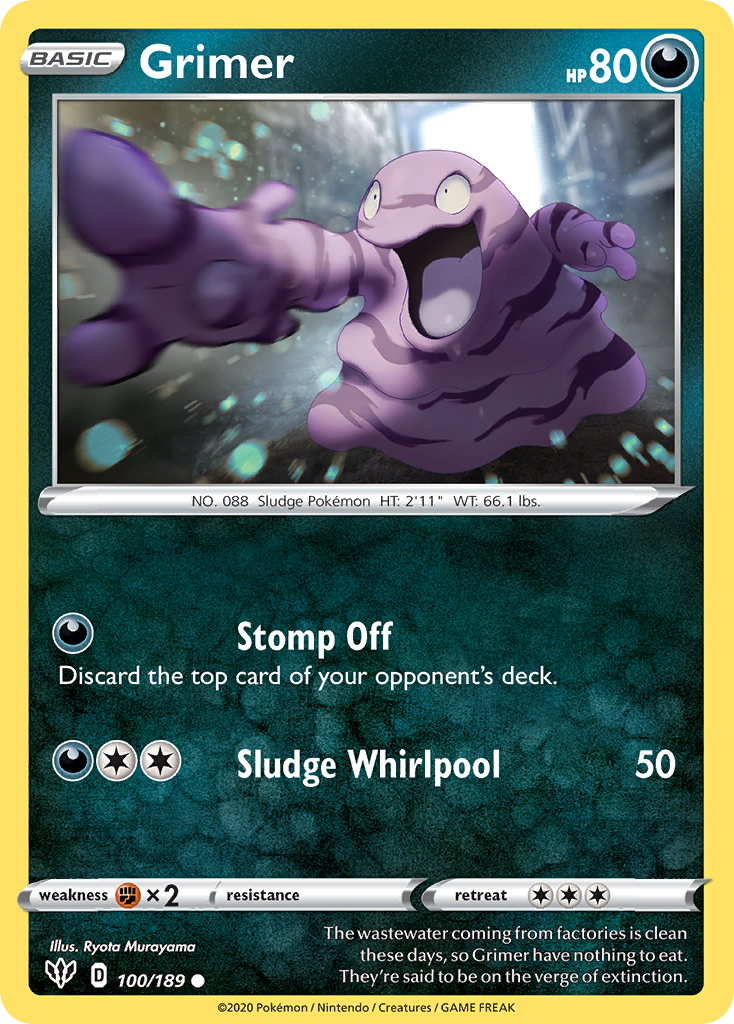 Grimer (100/189) [Sword & Shield: Darkness Ablaze] | Mega City Incorporated