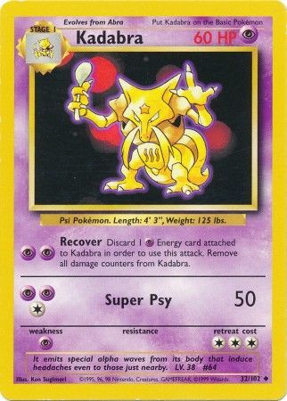 Kadabra (32/102) [Base Set Unlimited] | Mega City Incorporated