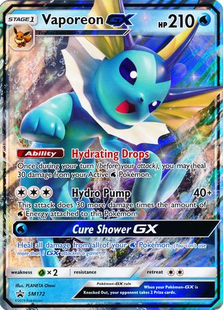 Vaporeon GX (SM172) (Jumbo Card) [Sun & Moon: Black Star Promos] | Mega City Incorporated