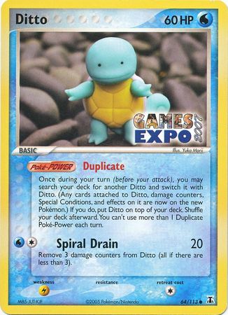 Ditto (64/113) (Games Expo Exclusive) [EX: Delta Species] | Mega City Incorporated