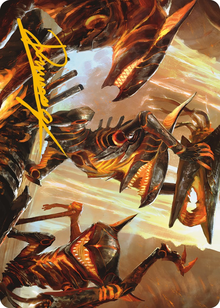 Gleeful Demolition Art Card (Gold-Stamped Signature) [Phyrexia: All Will Be One Art Series] | Mega City Incorporated