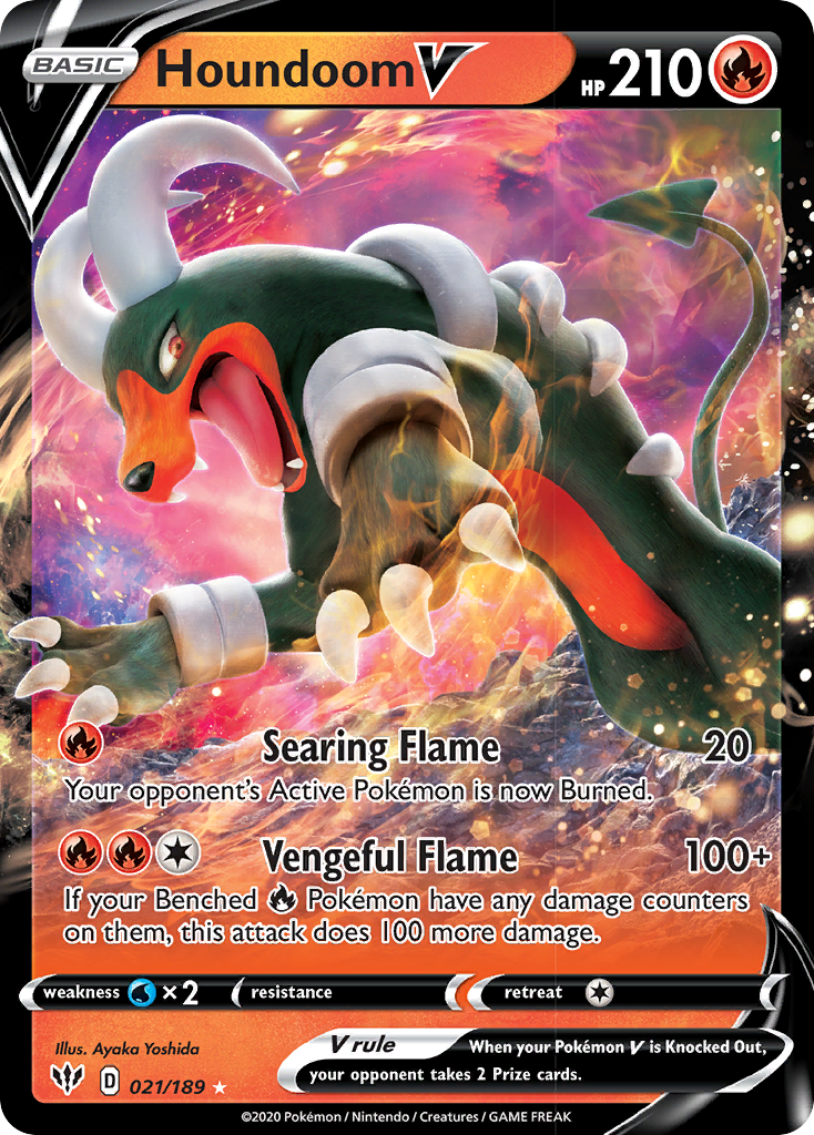 Houndoom V (021/189) [Sword & Shield: Darkness Ablaze] | Mega City Incorporated