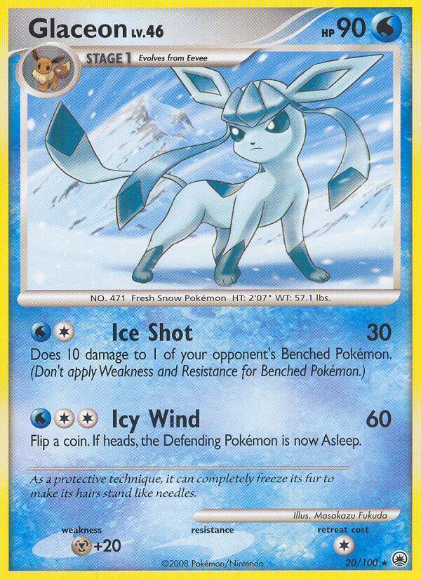 Glaceon (20/100) (Theme Deck Exclusive) [Diamond & Pearl: Majestic Dawn] | Mega City Incorporated