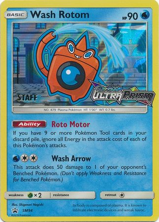 Wash Rotom (SM94) (Staff Prerelease Promo) [Sun & Moon: Black Star Promos] | Mega City Incorporated