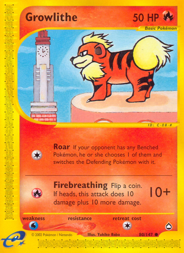 Growlithe (80/147) [Aquapolis] | Mega City Incorporated