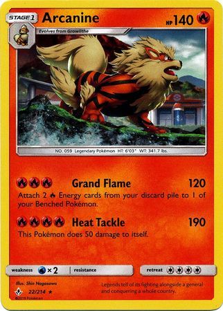 Arcanine (22/214) (Cosmos Holo) [Sun & Moon: Unbroken Bonds] | Mega City Incorporated