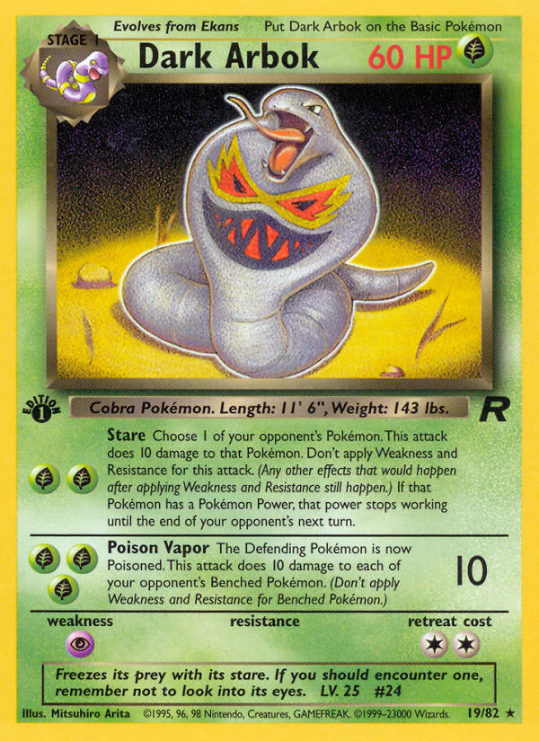 Dark Arbok (19/82) [Team Rocket 1st Edition] | Mega City Incorporated