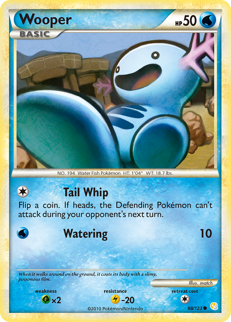 Wooper (88/123) [HeartGold & SoulSilver: Base Set] | Mega City Incorporated