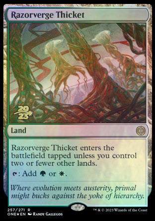 Razorverge Thicket [Phyrexia: All Will Be One Prerelease Promos] | Mega City Incorporated