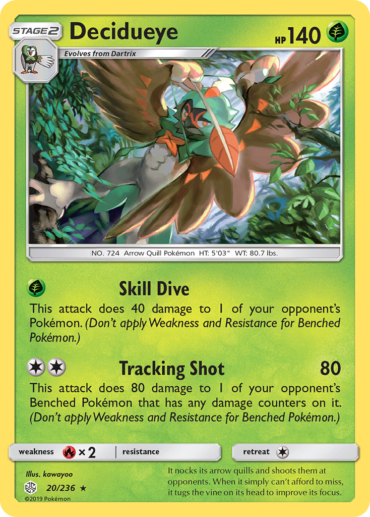 Decidueye (20/236) [Sun & Moon: Cosmic Eclipse] | Mega City Incorporated