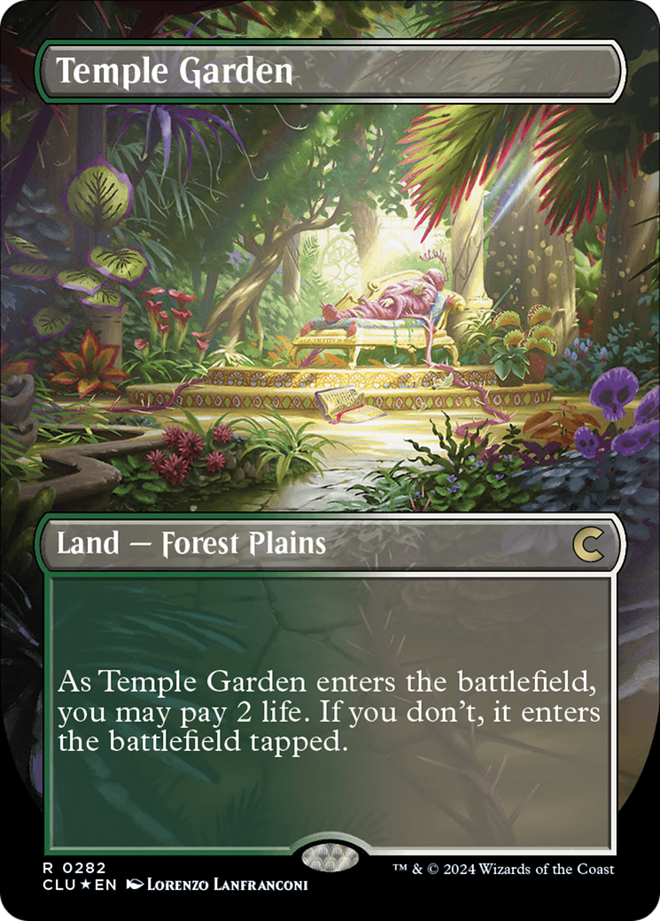 Temple Garden (Borderless) [Ravnica: Clue Edition] | Mega City Incorporated