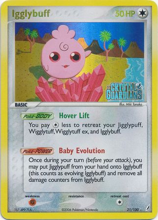 Igglybuff (21/100) (Stamped) [EX: Crystal Guardians] | Mega City Incorporated