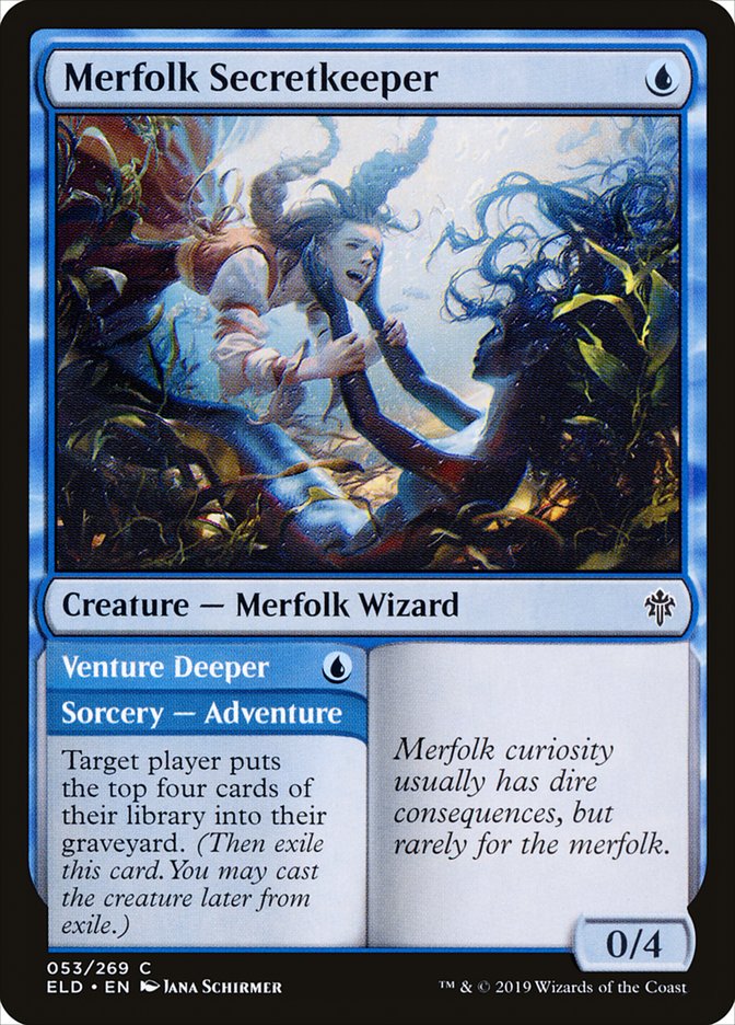 Merfolk Secretkeeper // Venture Deeper [Throne of Eldraine] | Mega City Incorporated