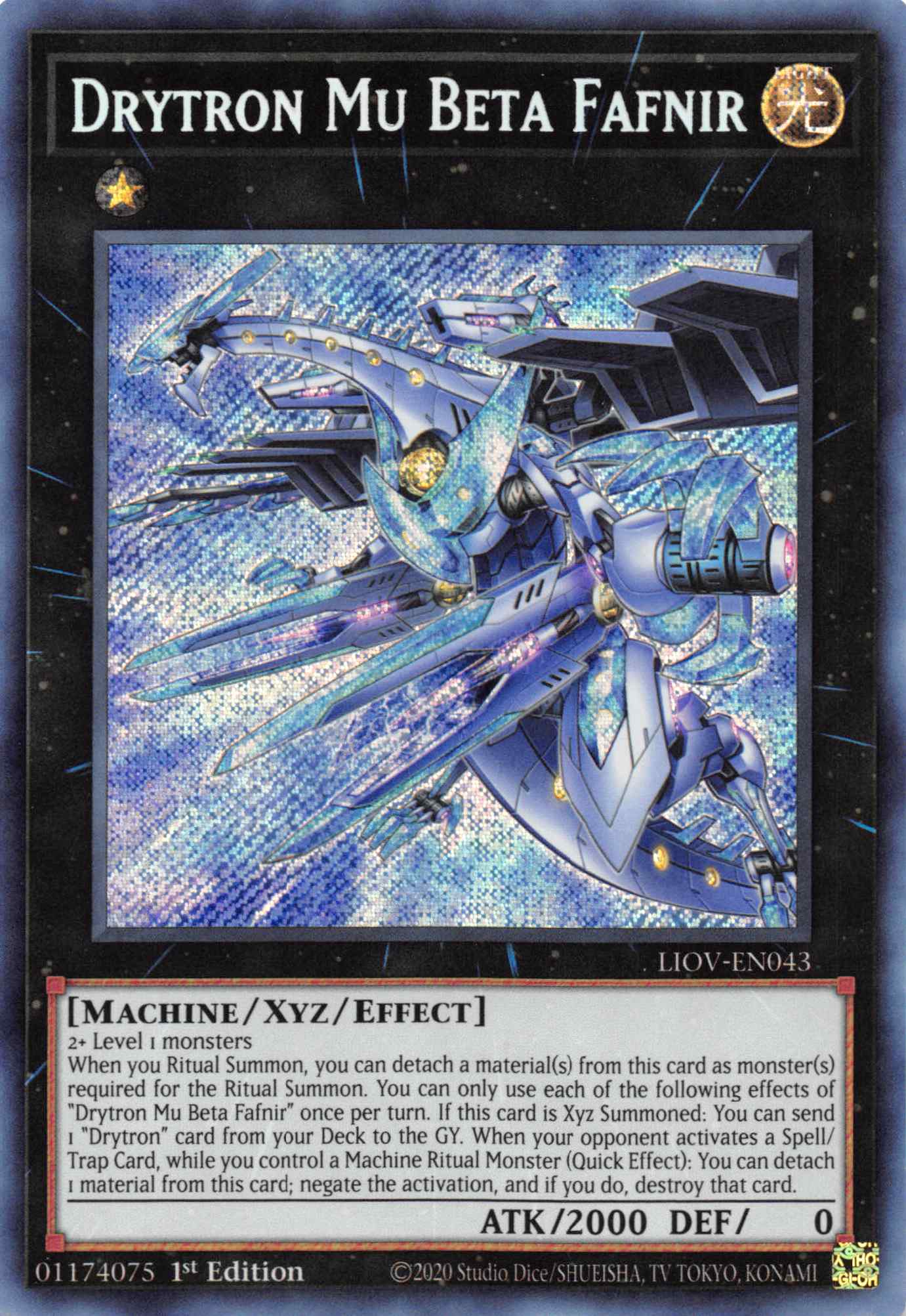 Drytron Mu Beta Fafnir [LIOV-EN043] Secret Rare | Mega City Incorporated