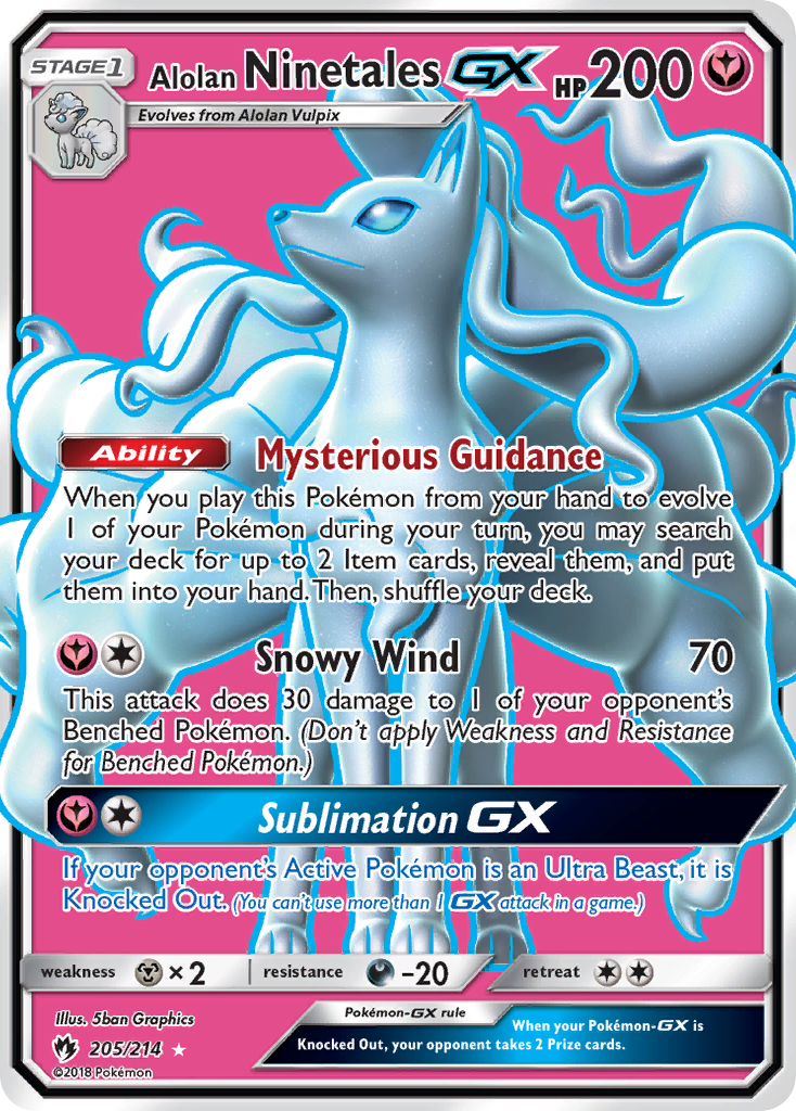 Alolan Ninetales GX (205/214) [Sun & Moon: Lost Thunder] | Mega City Incorporated