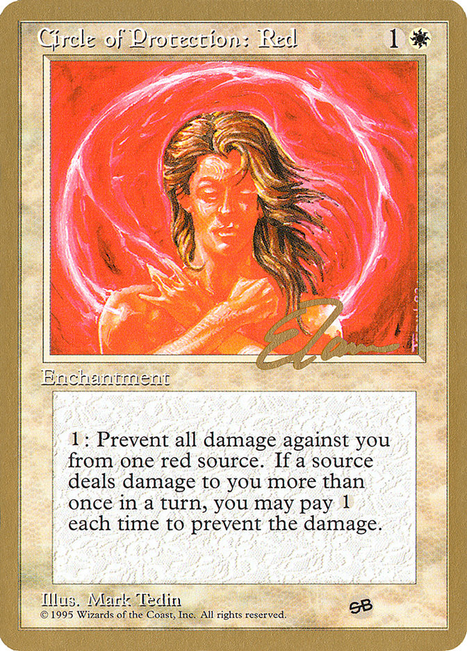 Circle of Protection: Red (Eric Tam) (SB) [Pro Tour Collector Set] | Mega City Incorporated